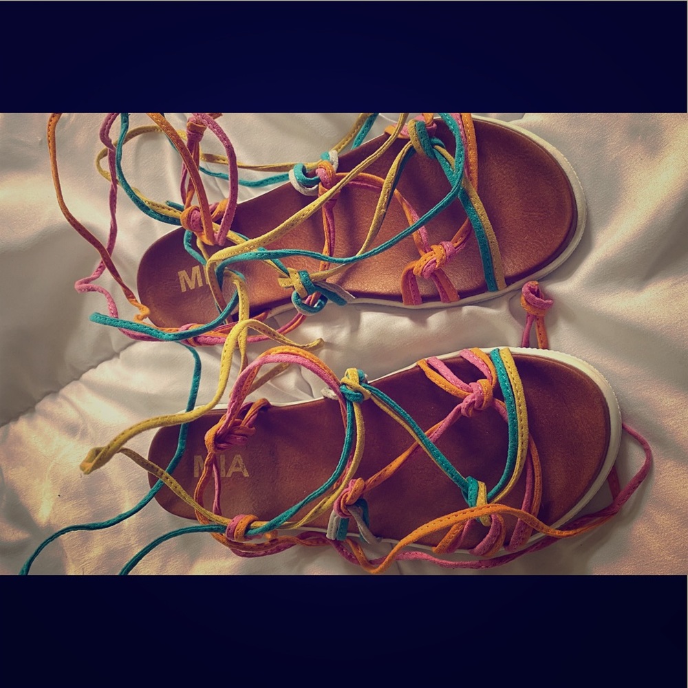 Colorful Mia Gladiator Wrap Sandals
